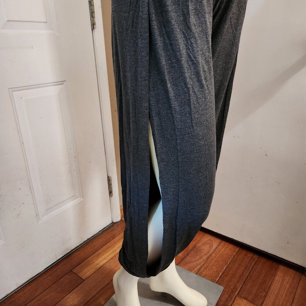 Fit Glam Fitness Pants Full Side Slits Sz S Scrunch Cuffs Exercise Women’s Grey - Picture 5 of 14